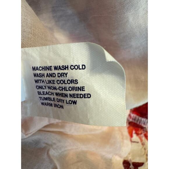 Gap Womens Midi Skirt Red White Floral Design Side Zipper Size 4 Casual Romantic - Picture 9 of 11